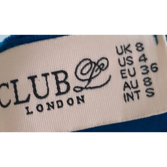 New Club London Y2K Blue Velvet Baby Doll Clubwear Party Size 4 Mini Dress - Picture 8 of 9